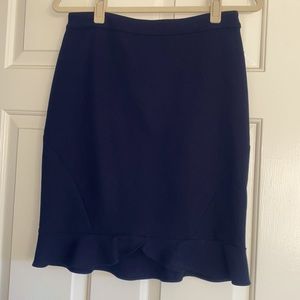 Ann Taylor Navy Blue Tulip Pencil Skirt
